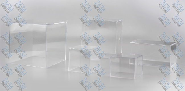 Набір пластикових геометричних тіл та фігур для вимірювання об'єму (прозорі, демонстраційні)