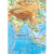 Физическая карта мира м-б 1:22 000 000 картон на планках
