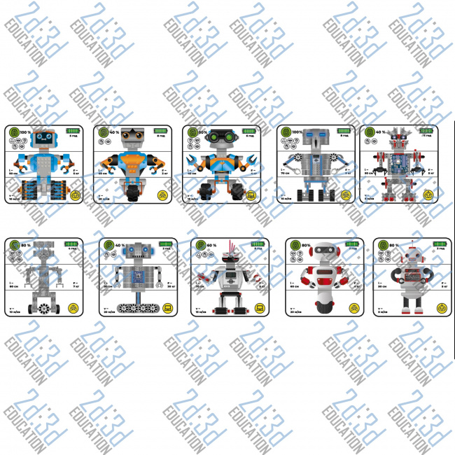Набор дидактических карточек на магнитной основе «Роботы»