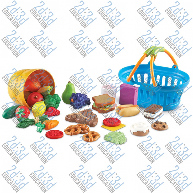 Набір макетів продуктів харчування з корзиною та кошиком