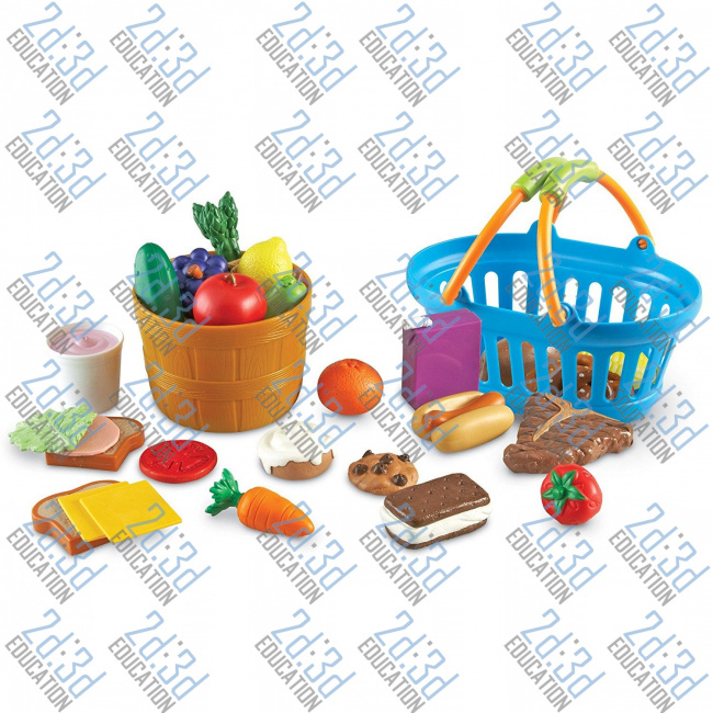 Набор макетов продуктов с корзиной и корзинкой